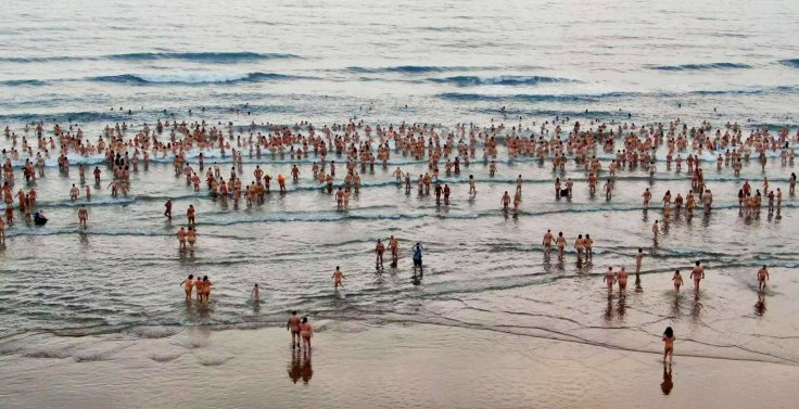 Strippers Pose Naked in Chilly Water Strippers Pose Naked in Chilly Water